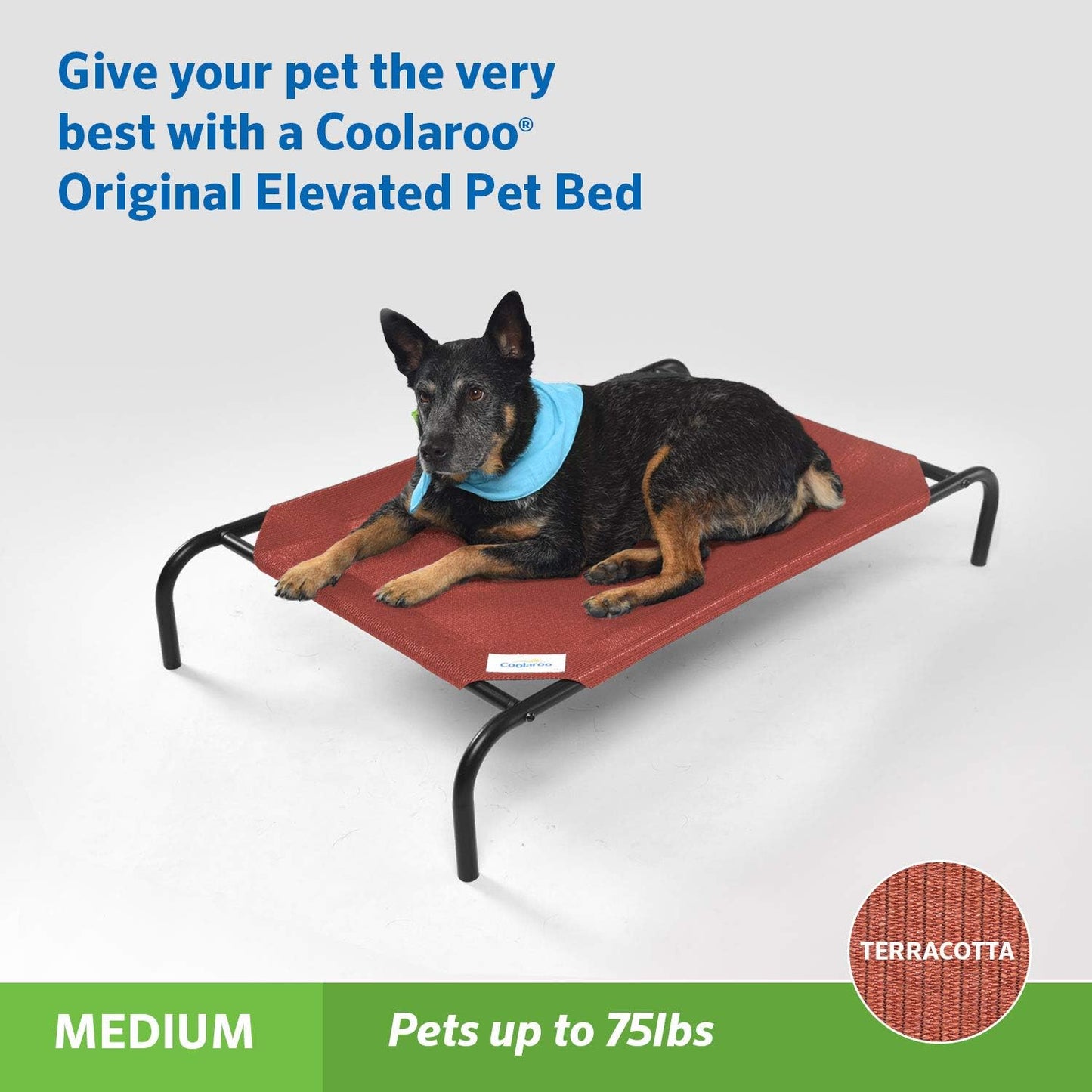 the Original Cooling Elevated Dog Bed, Indoor and Outdoor, Medium, Terracotta